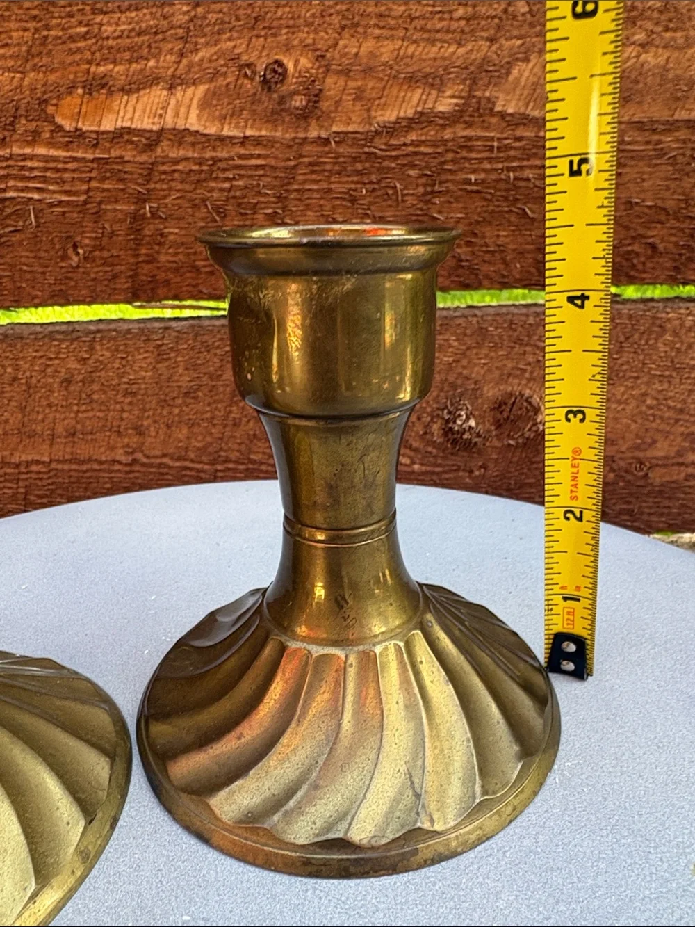 Vintage Brass Swirl Candle Holders - Set of Two